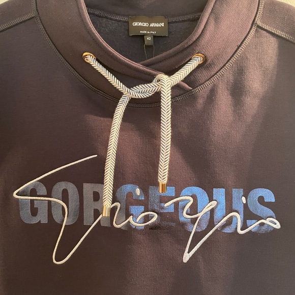 NWT Giorgio Armani “Gorgeous” Black Sweatshirt size EU 42 - Picture 4 of 10